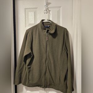 Womens Venezia Jeans Dark Green Fleece Jacket, Size 14/16